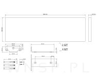 Zestaw 2 półek ściennych w dekorze orzechu 500 x 150 x 18 mm, ze wspornikami montażowymi - 2