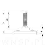 Stopka meblowa M10 X 56 mm z gniazdem do mebli - 3