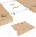 Mocne złącze podwójne 4 sztuki M8 do mebli Ø 35, połączenie blatów 180 stopni - 4