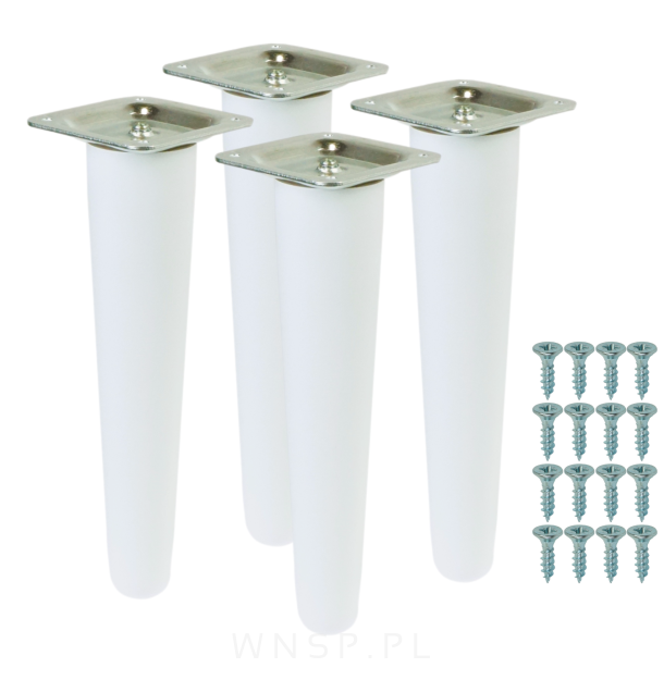 4x Noga bukowa prosta UNIQ 20 CM z blachą montażową