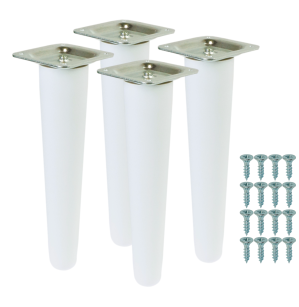 4x Noga bukowa prosta UNIQ 20 CM z blachą montażową