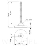 Stopka meblowa regulator M10 X 100 mm do dużych obciążeń - 2