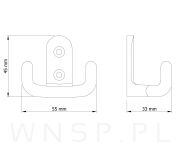 Haczyk typ Bergen, wieszak podwójny, złoty mat - 4