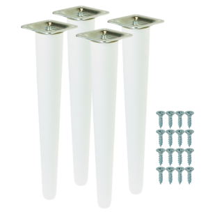 4x Noga bukowa prosta UNIQ 30 CM z blachą montażową