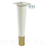 Nóżka bukowa prosta stożek 20 cm biała, z nakładką antico - 5