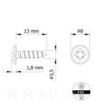Wkręt 3,5 X 13 mm podkładkowy do drewna - 2