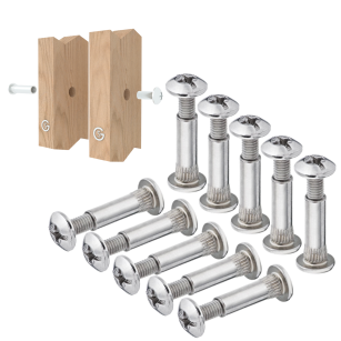 10 x Złącze meblowe śrubowe Ø 8 mm M6 (30 - 40 MM) do szafek, płyt meblowych