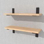 Zestaw 2 półek ściennych w dekorze dębu 400 x 150 x 18 mm, ze wspornikami montażowymi - 4