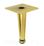 Noga stalowa prosta stożek regulowana 12 cm, z blachą montażową, złota - 3