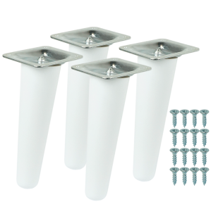 4x Noga bukowa skośna UNIQ 15 CM z blachą montażową