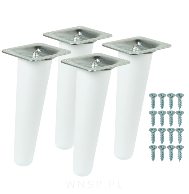 4x Noga bukowa skośna UNIQ 10 CM z blachą montażową