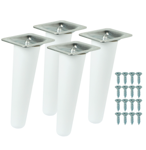 4x Noga bukowa skośna UNIQ 10 CM z blachą montażową