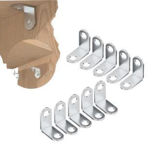 Kątownik montażowy 10 sztuk, 20 X 20 mm, 2 otworowy