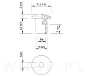M6 X 12 mm, nakrętka Ericson wypukła - 3
