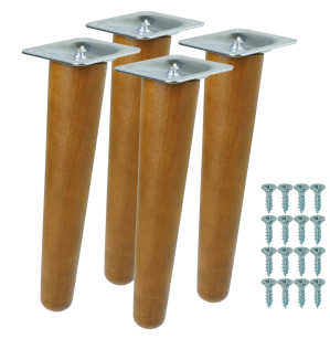4x Noga bukowa skośna UNIQ 20 CM z blachą montażową