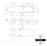 Średnia klamra do blatów stołu 4 sztuki,  32 X 89 mm, 2 częściowa czarna - 2