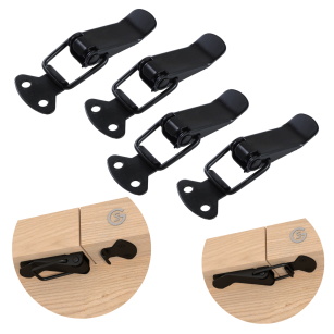 Średnia klamra do blatów stołu 4 sztuki,  32 X 89 mm, 2 częściowa czarna