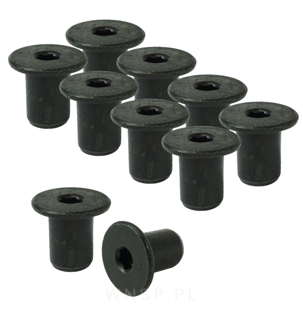 M10 x 18 MM, Nakrętka ericsona, ocynk czarny