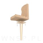 Noga stalowa stożek 23 cm cm, z blachą montażową, złoty antyczny - 9