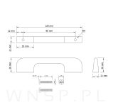 Uchwyt meblowy Bergamo 96 mm czarny - 2