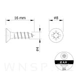 Wkręty hartowane stożkowe do drewna 4,0 X 16 mm - 2