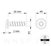 Wkręty 4,0 X 16 mm podkładkowy do drewna - 2