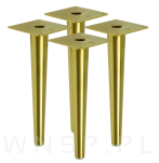 Noga stalowa prosta stożek 23 cm, z blachą montażową, mosiądz szczotkowany - 6