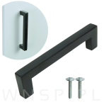 Uchwyt meblowy 128 mm Quadro, czarny, loft do szafki szuflady kuchennej - 4