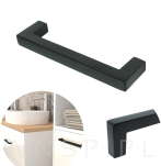 Uchwyt meblowy 128 mm Quadro, czarny, loft do szafki szuflady kuchennej - 7