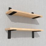 Zestaw 2 półek ściennych w dekorze dębu 500 x 200 x 18 mm, ze wspornikami montażowymi - 5