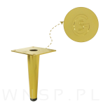 Noga stalowa stożek 13 cm, z blachą montażową, złota - 6