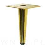Noga stalowa stożek 13 cm, z blachą montażową, złota - 4