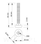 Regulator, nóżka, stopka meblowa  M8 X 60 mm - 2