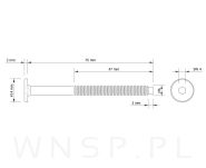 M6 X 70 mm metryczny z wprowadzeniem, SW-4 - 2