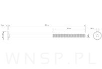 M6 X 130 mm metryczny z łbem walcowym SW 4 - 2
