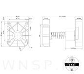 Noga meblowa regulowana 95-145 mm, nacisk 500 kg - 2