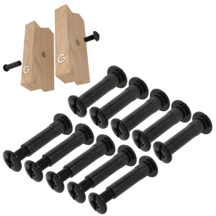 10 x Złącze meblowe śrubowe Ø 8 mm M6 (30 - 38 MM) do szafek, płyt meblowych