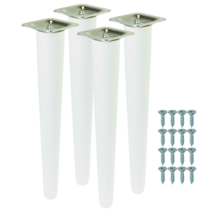 4x Noga bukowa prosta UNIQ 35 CM z blachą montażową