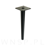 Noga stalowa stożek 71 cm cm, z blachą montażową, czarna matowa - 4