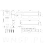 Odbojnik do drzwi bez uchwytów push to open, końcówka magnetyczna + płytki do montażu we froncie - 2