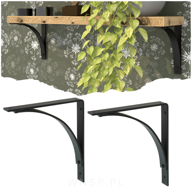 Wspornik do półki ściennej 2 sztuki 200 x 180 x 25 mm