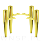 Noga stalowa PIN 15 CM, z blachą montażową, złota - 4