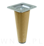 Noga dębowa prosta, stożek 10 cm lakierowana z blachą montażową - 4
