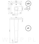 Zestaw czarnych metalowych nóg meblowych 71 cm – elegancja i funkcjonalność - 2