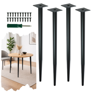 Zestaw czarnych metalowych nóg meblowych 71 cm – elegancja i funkcjonalność