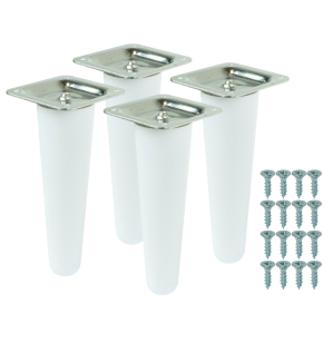 4x Noga bukowa prosta UNIQ 10 CM z blachą montażową