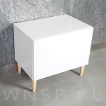 Noga bukowa prosta, stożek 35 cm lakier bezbarwny z blachą montażową - 9