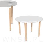 Noga bukowa prosta, stożek 35 cm lakier bezbarwny z blachą montażową - 8