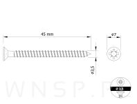 Wkręty hartowane stożkowe do drewna 3,5 X 45 mm - 2