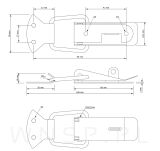 Klamra do blatów stołu 39 X 108 mm, 2 częściowa z blokadą - 3